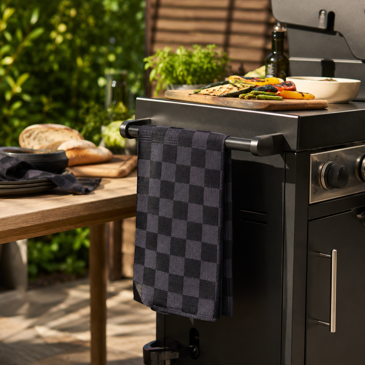 DDDDD Barbeque Anthracite Tea Towels – Set of 6, 65 × 65 cm product view 2