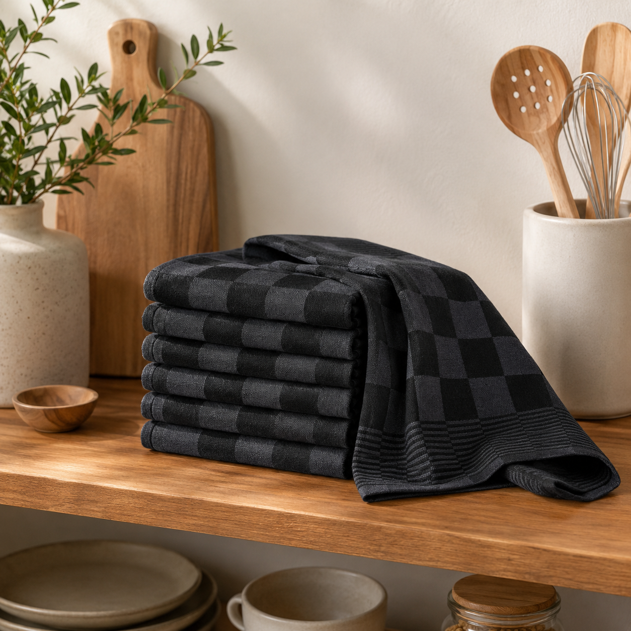 DDDDD Barbeque Anthracite Tea Towels – Set of 6, 65 × 65 cm product view 3