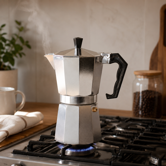 Cast Aluminum Stovetop Espresso Maker – 6 Cups
