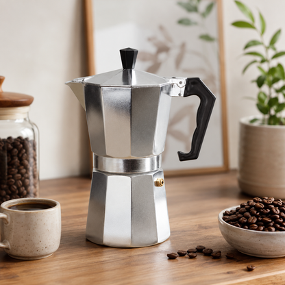 Cast Aluminum Stovetop Espresso Maker – 6 Cups product view 3