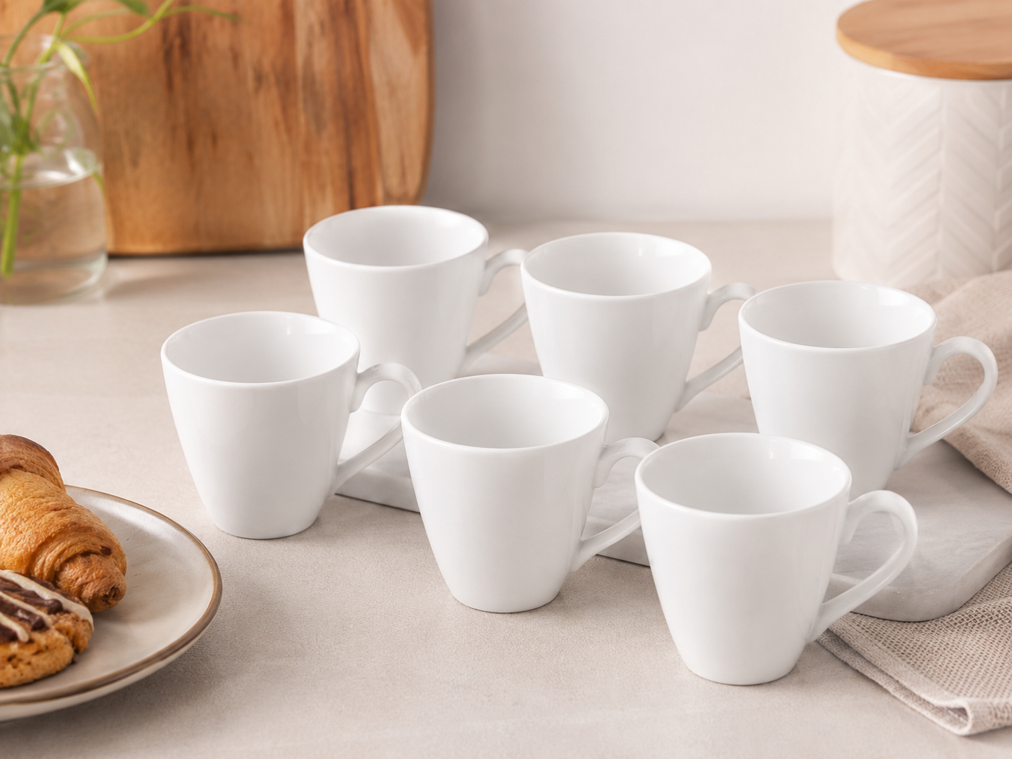Jackies Bay White Mini Coffee Mugs – Set of 6, 200 ml product view 2