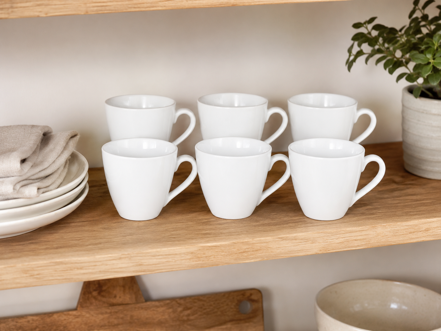Jackies Bay White Mini Coffee Mugs – Set of 6, 200 ml product view 3