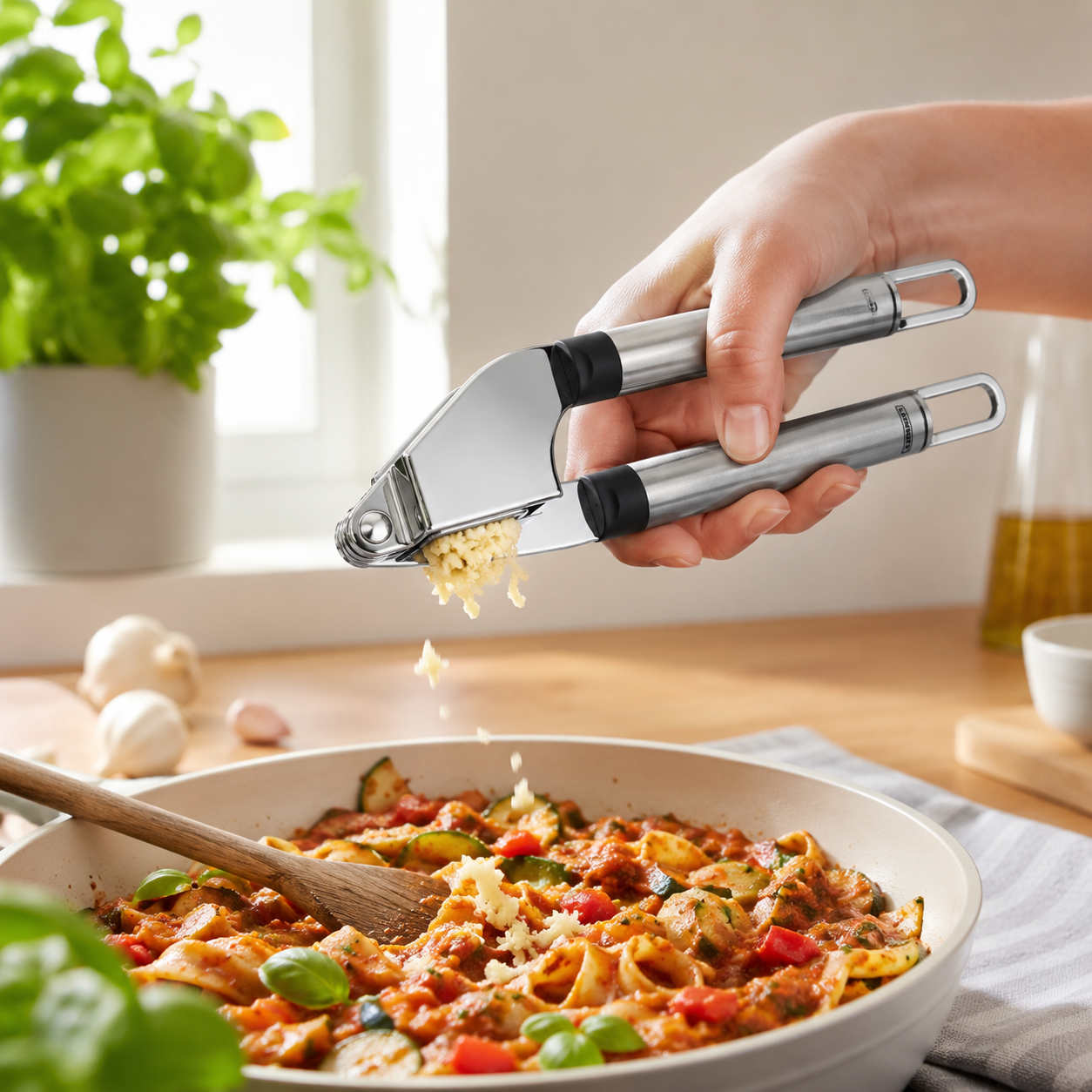 Leifheit ProLine Stainless Steel Garlic Press – 25 cm product view 2
