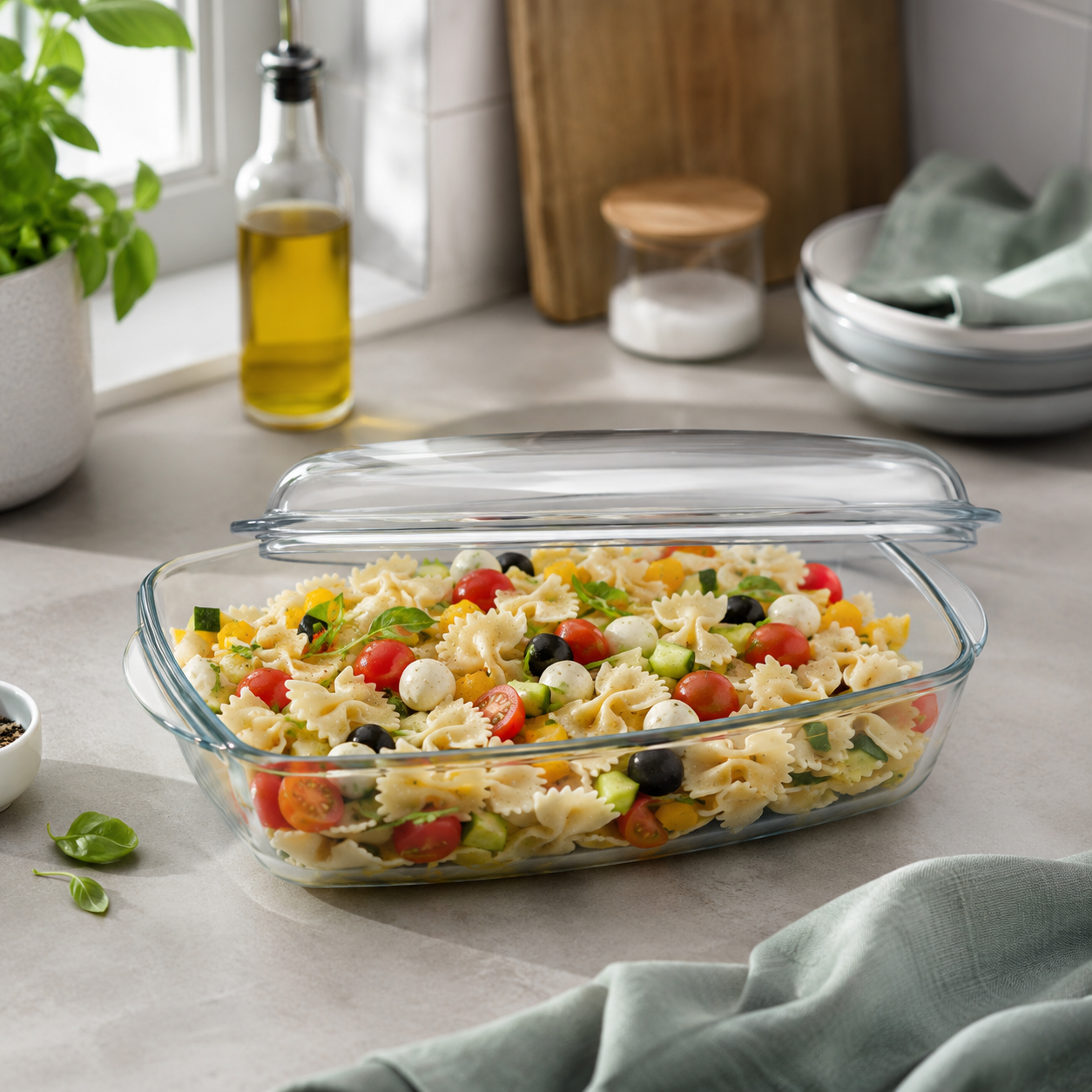 Pyrex Rectangular Glass Oven Dish with Lid – 4.3 L + 2.2 L product view 3