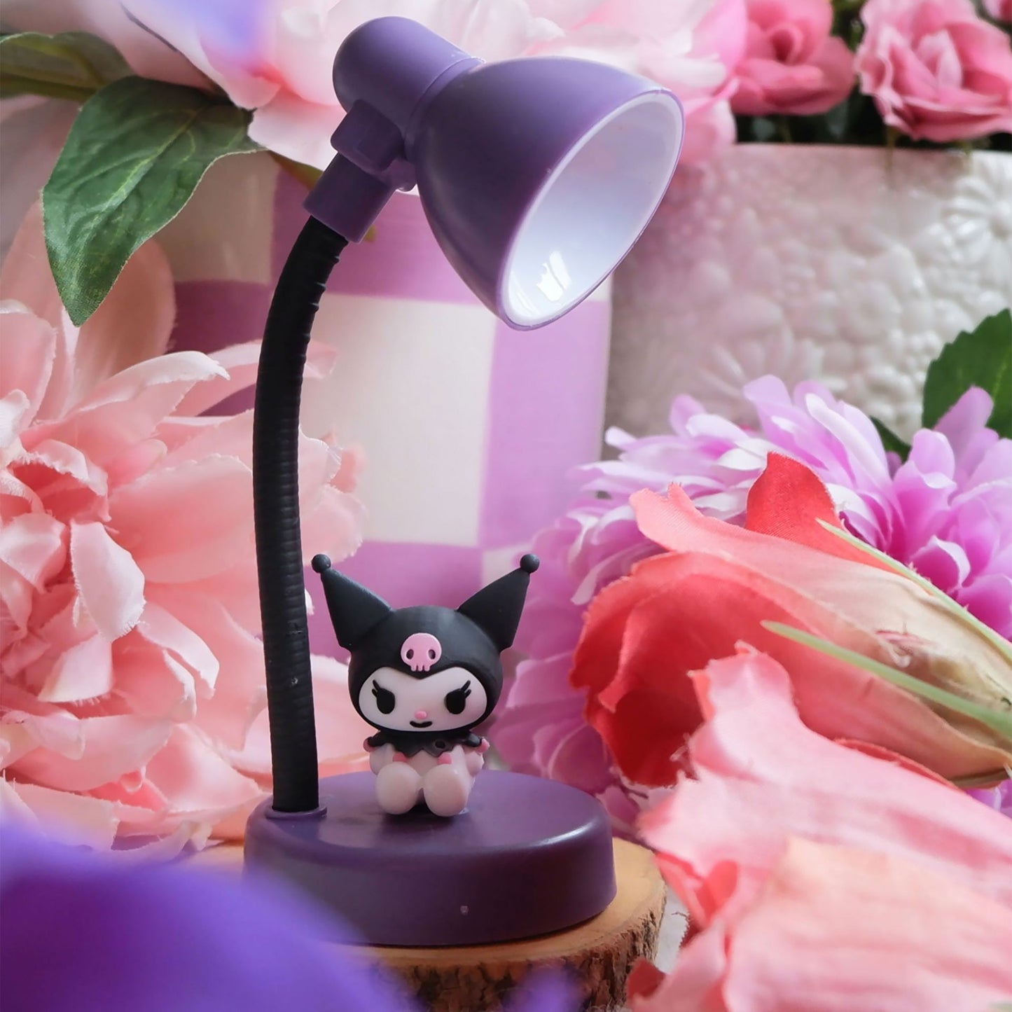 Sanrio Kuromi Mini USB Desk Lamp front view
