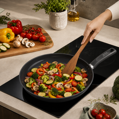 Tefal Change Black Frying Pan – 28 cm angled view