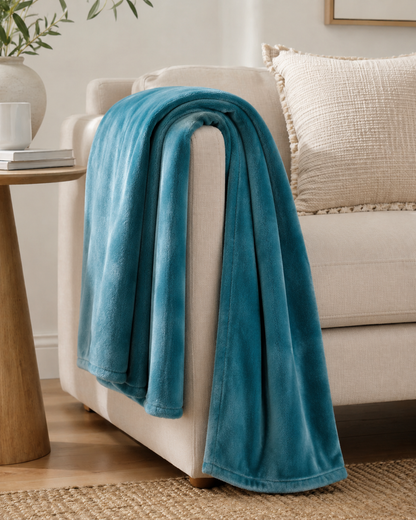 Vivaraise Tender Quartz Throw Blanket 150 × 200 angled view