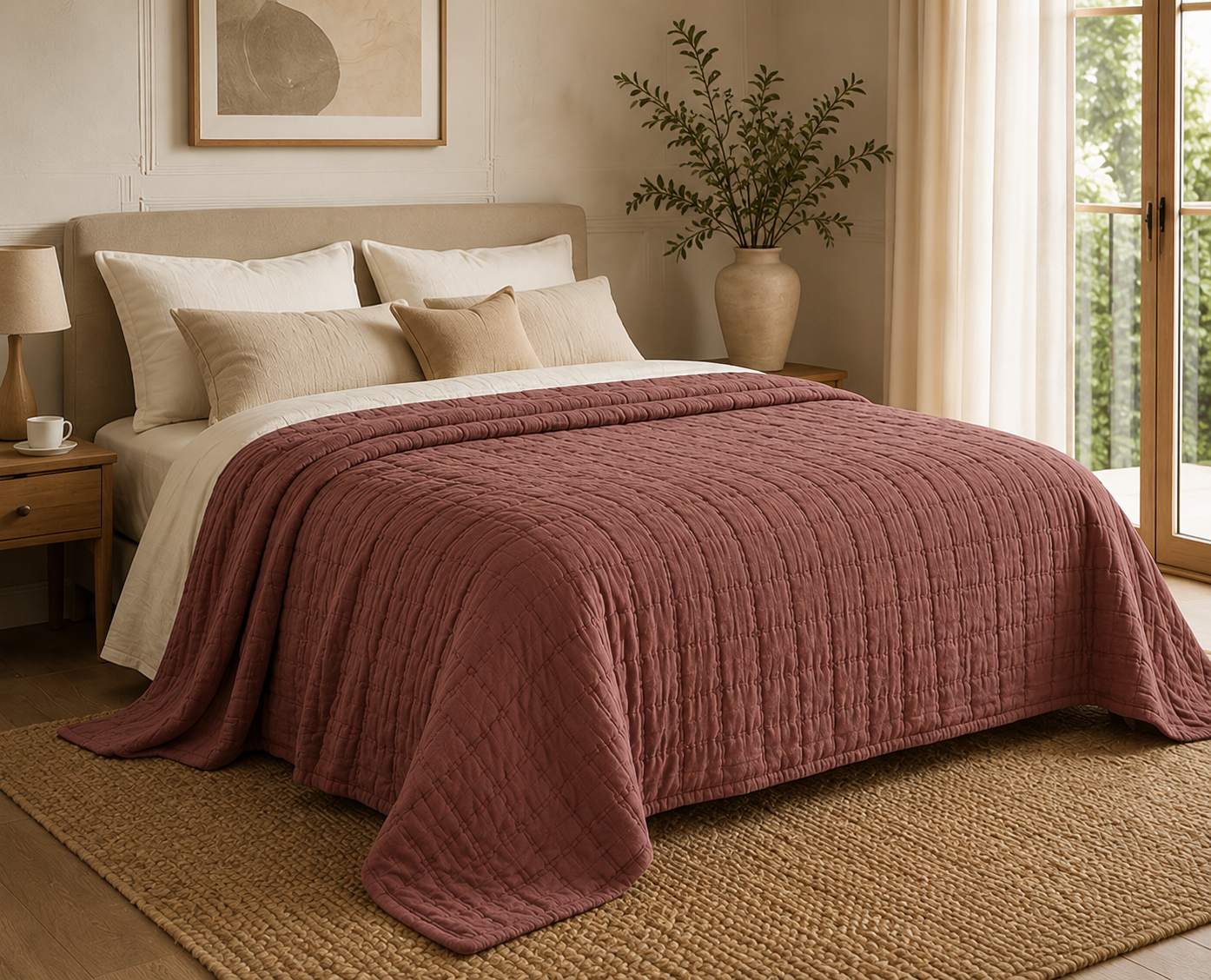 Vivaraise Swami Sienna Cotton Bedspread 180 × 260 front view