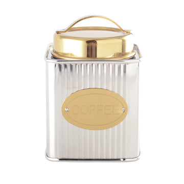 Aulica Silver And Gold Coffee Tin 10 X 10 X 10 Cm