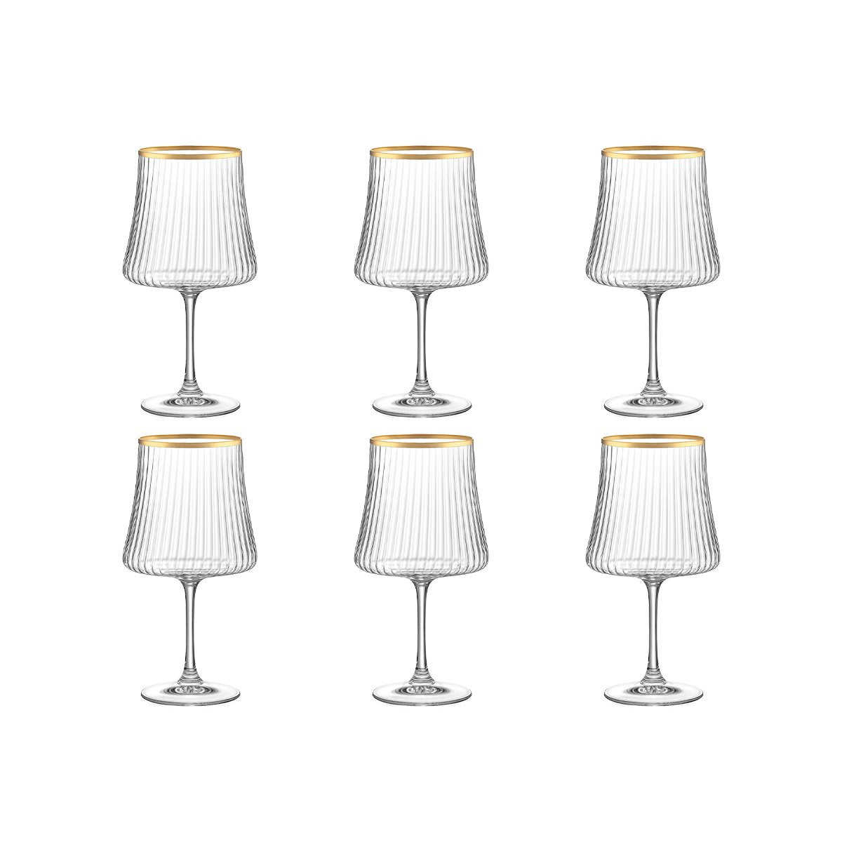 360ml Gilded Edge Wine Lot Of 6