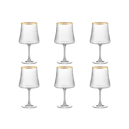 360ml Gilded Edge Wine Lot Of 6