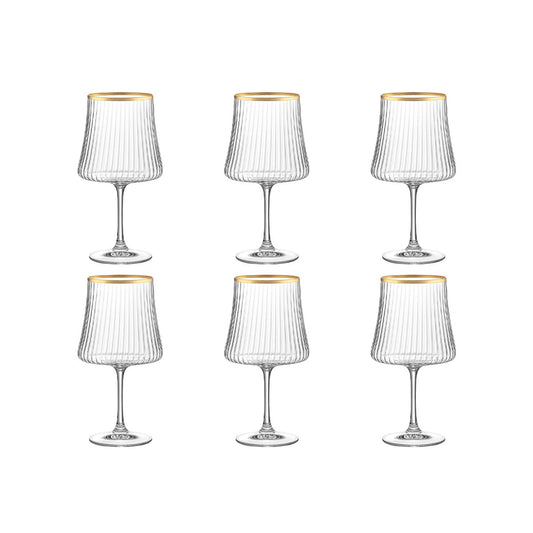 360ml Gilded Edge Wine Lot Of 6