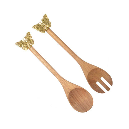 Aulica Gold Butterfly Salad Servers