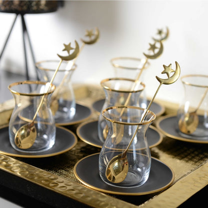 Black and gold tea cups - Lot of 6 product view 3