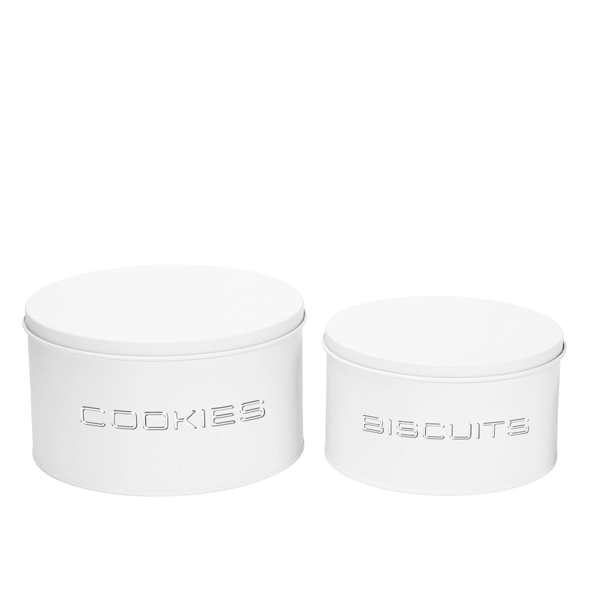 Aulica White And Silver Cookie Tins Set Of 2