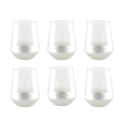 Glow Silver Water Glasses Set Of 6