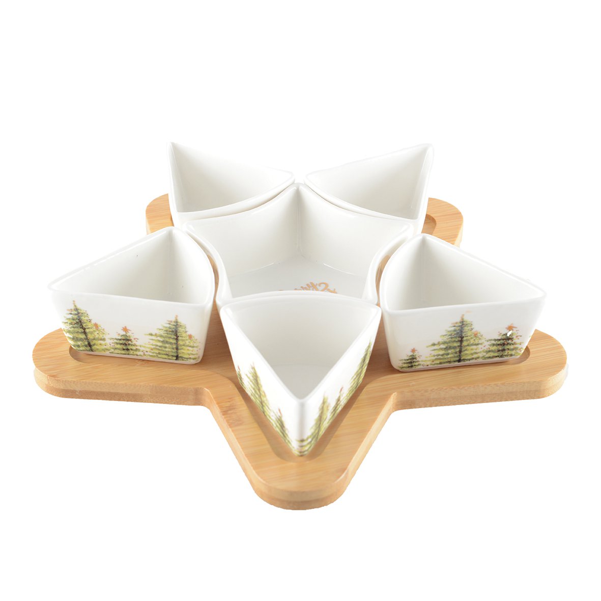 Aulica Fir Tree Appetizer Bowls with Serving Tray – Set of 6 product view 2