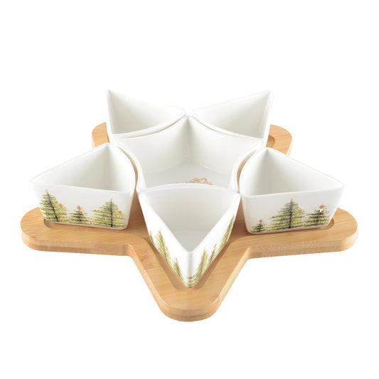 Aulica Fir Tree Appetizer Bowls with Serving Tray – Set of 6 product view 2