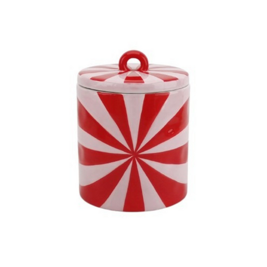 Storage jar - Swirl - Red/Pink - 11x11x14,5cm