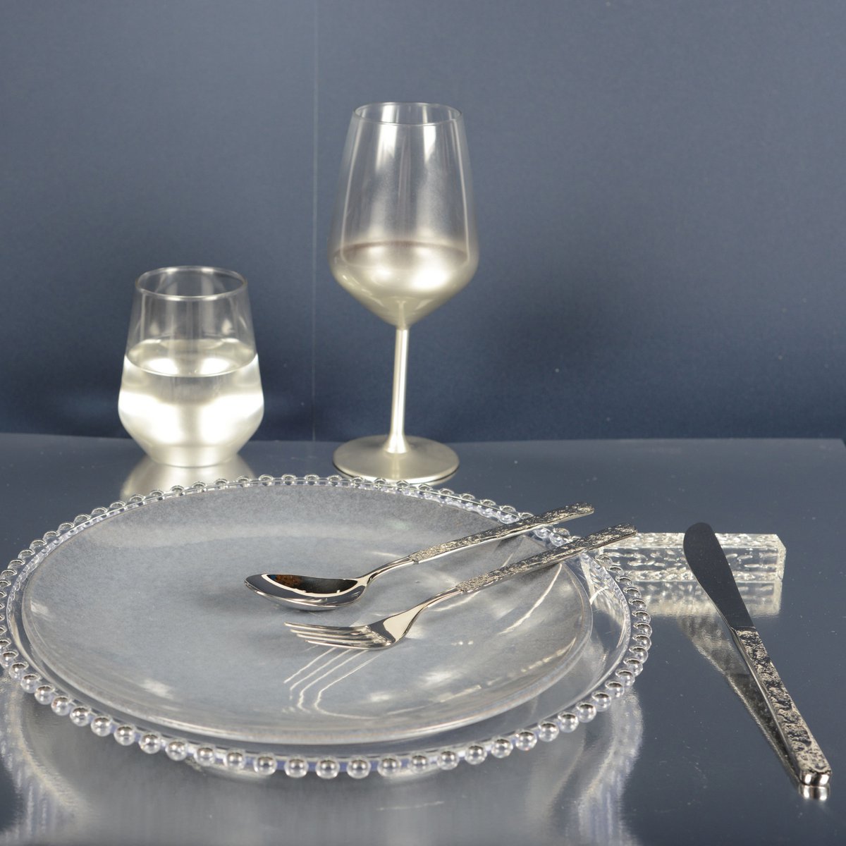 Aulica Hammered Silver Cutlery Set – 24 Pieces product view 5