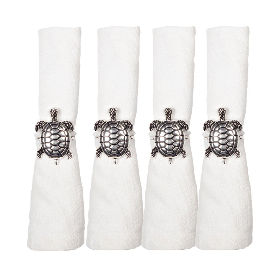 Aulica Silver Turtle Napkin Rings – Set of 4 product view 3