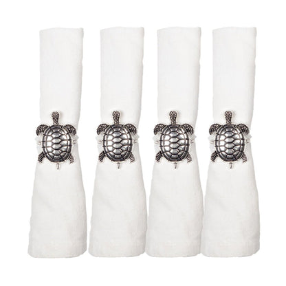 Aulica Silver Turtle Napkin Rings – Set of 4 product view 3