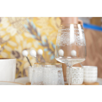 Aulica Gold-Rim Patterned Wine Glasses - Set of 6 - product image 5