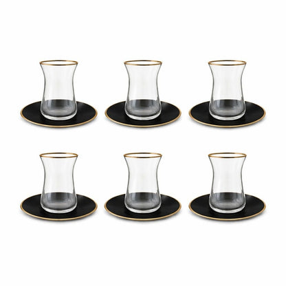 Black and gold tea cups - Lot of 6