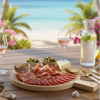 Aulica Round Wooden Cutting Board with Handle product view 6