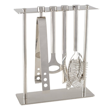 Aulica Silver Bar Tool Set with Stand – 7 Pieces