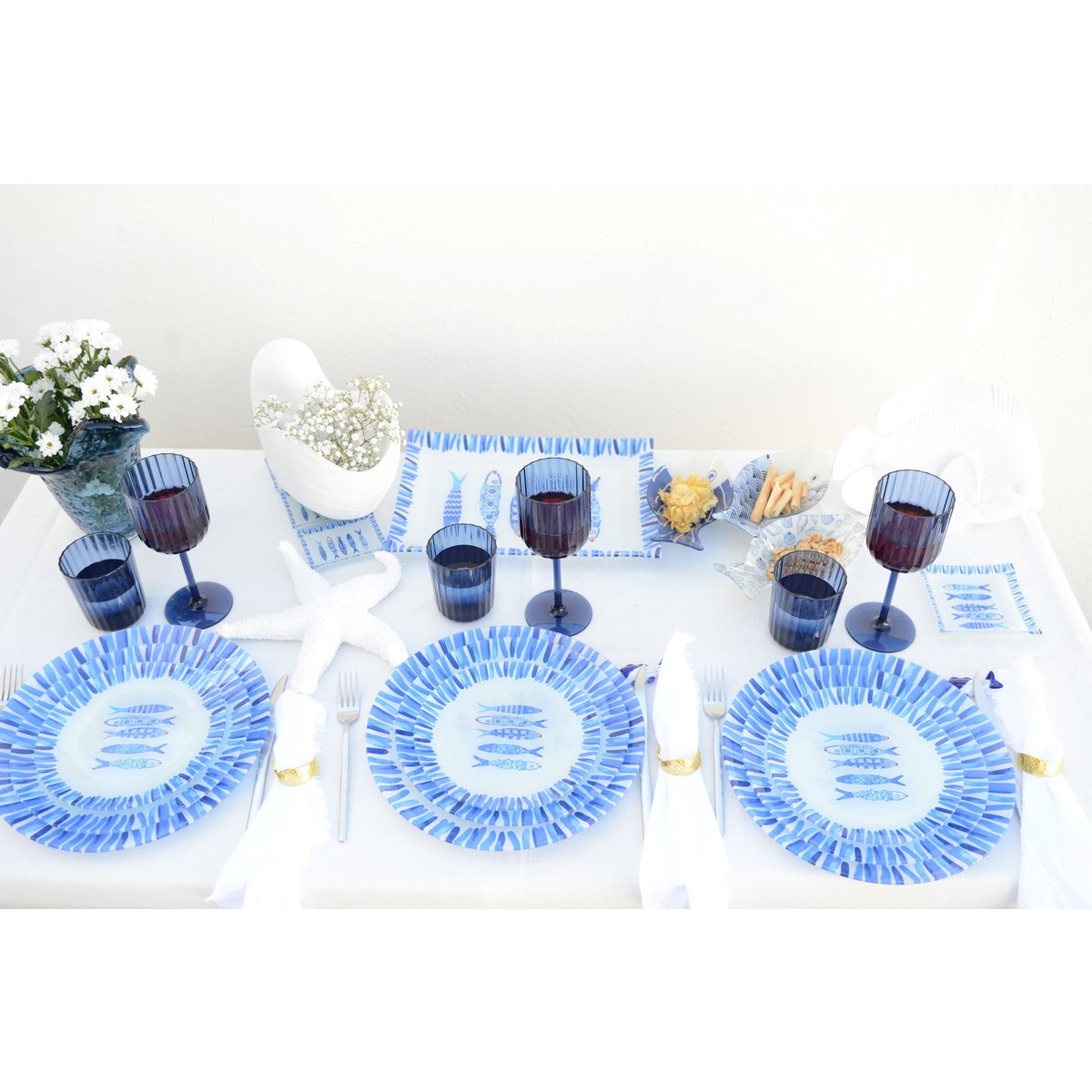 Acrylic Blue Water Glasses Lot Of 6 product view 4