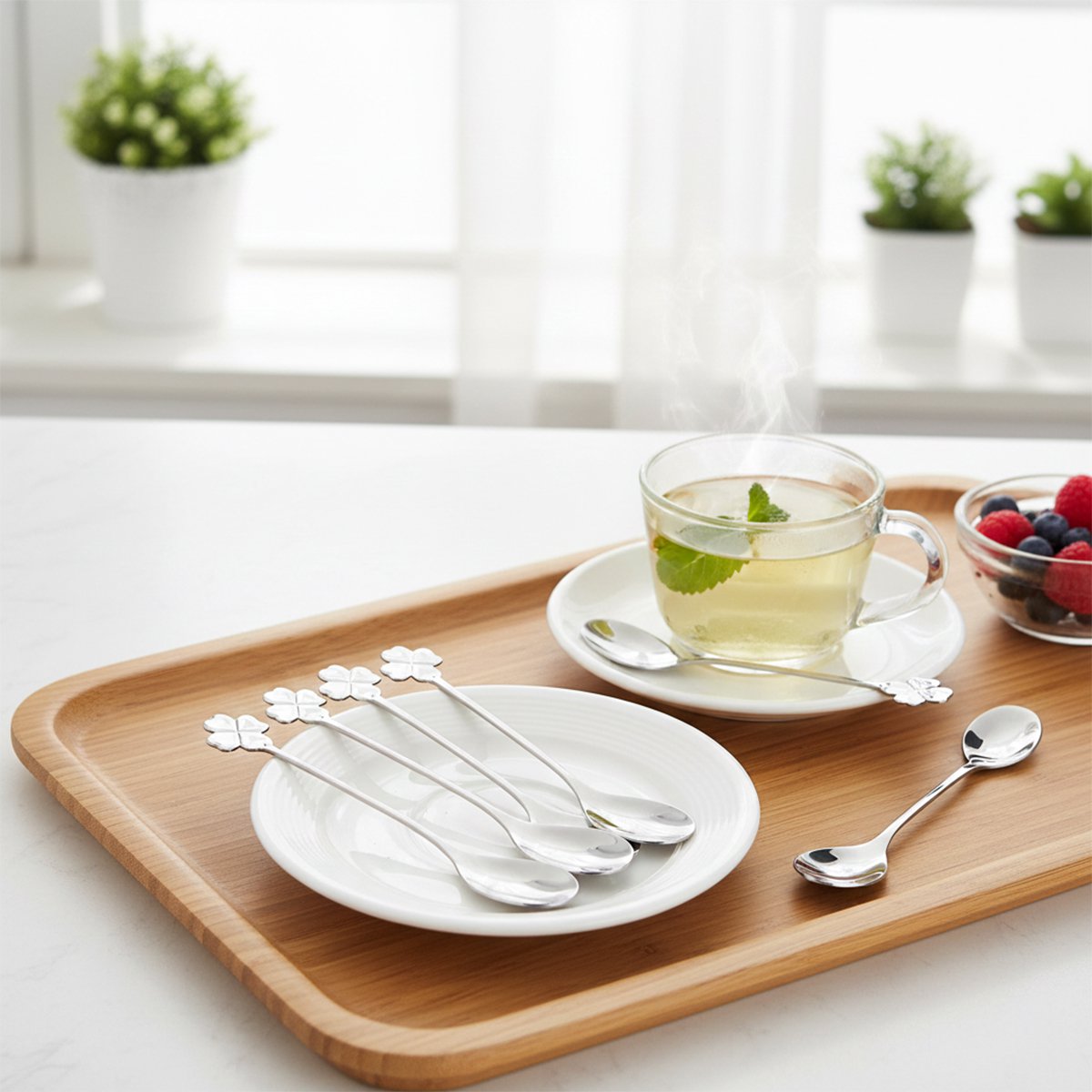 Clover silver spoon - Lot of 6 product view 2