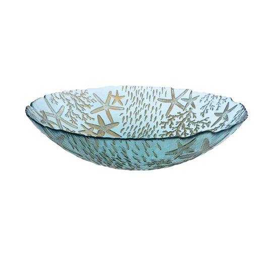 Aulica Sea Blue Glass Serving Bowl – 33 x 33 x 9 cm