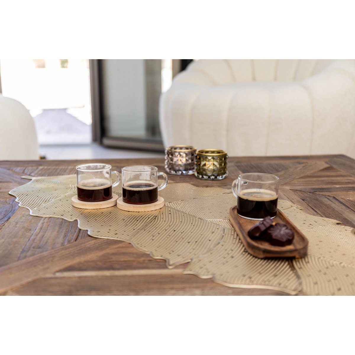 Tea cups with bamboo sub -staskets - Lot of 2 product view 2