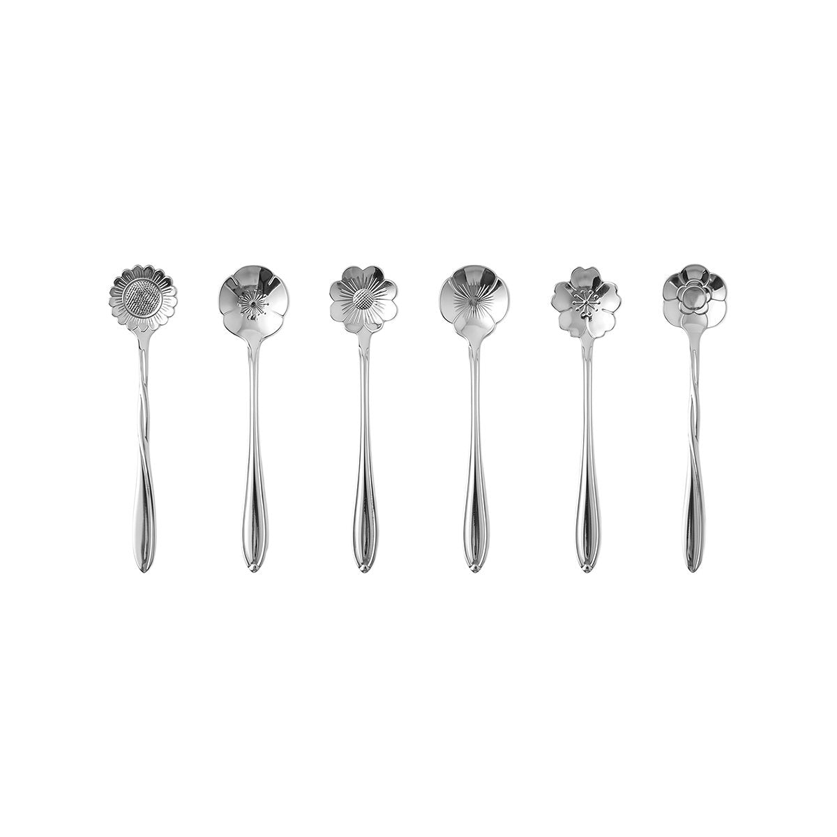 Aulica Black Flower Dessert Spoons – Set of 6