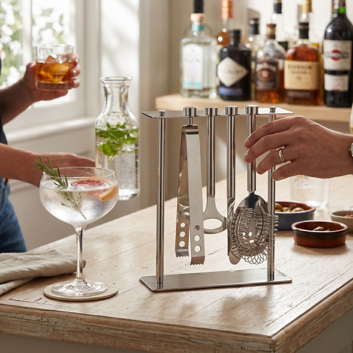 Aulica Silver Bar Tool Set with Stand – 7 Pieces product view 5