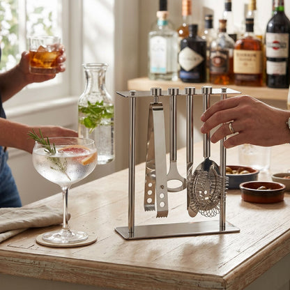 Aulica Silver Bar Tool Set with Stand – 7 Pieces product view 5