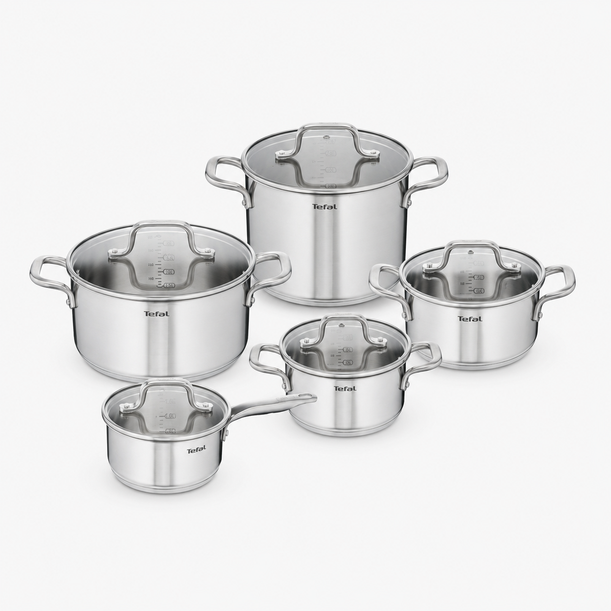 Tefal Virtuoso 5-Piece Stainless Steel Pan Set product image